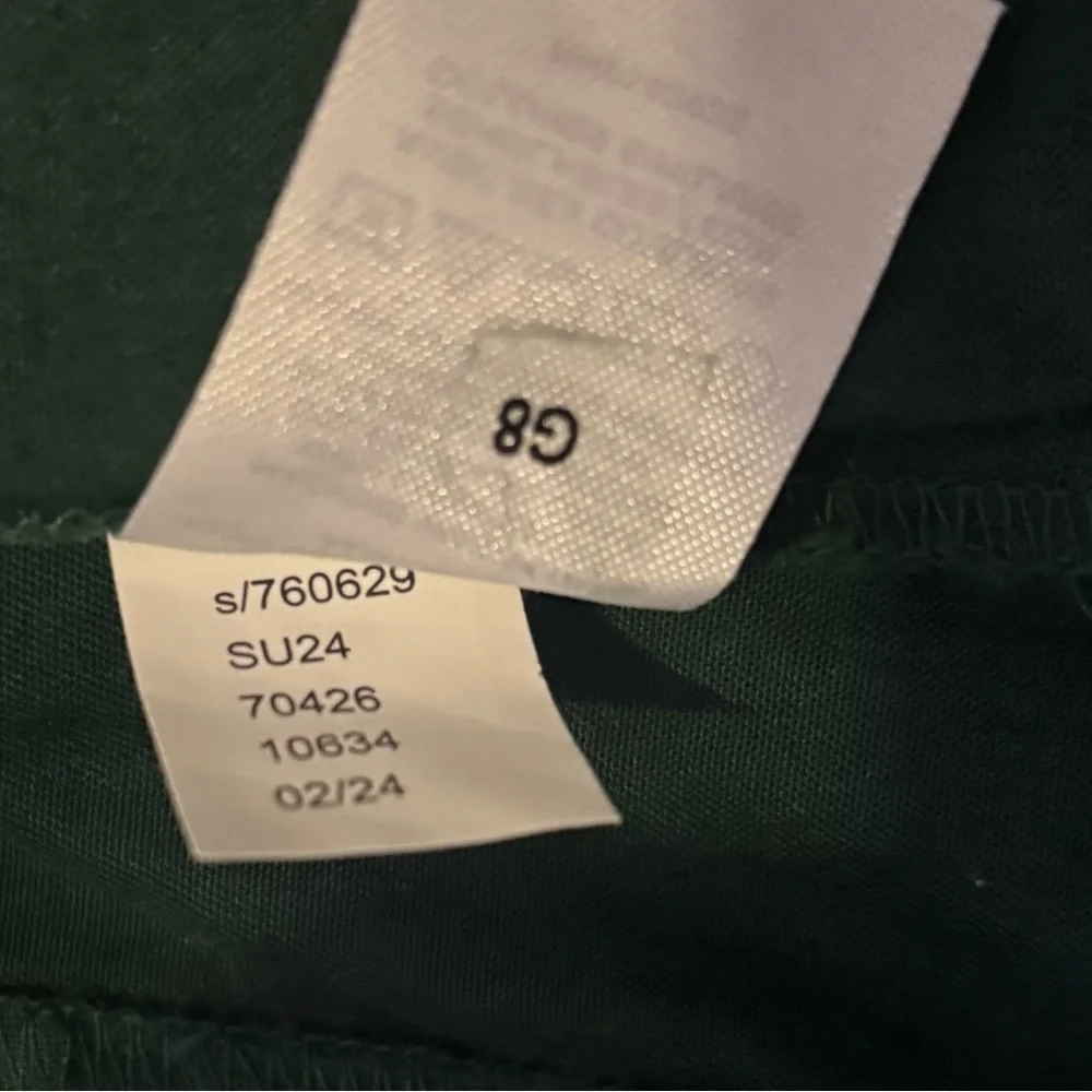 Loft Cotton Poplin Trousers Ultra Wide Leg Pleated Alpine Green Women’s Size 6